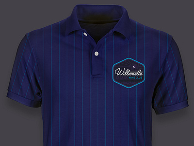 Willamette Wine Club Shirt Badge badge blue brand branding crest logo moon night oregon patch purple shirt type typography wine