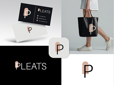 LOGO / PLEATS branding business classy clothes company design elegance fashion letter p logo pleats shop shopping store stylish women wordmark