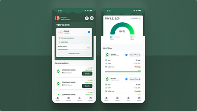 Promotrop home and wallet page app branding mobile ui ux