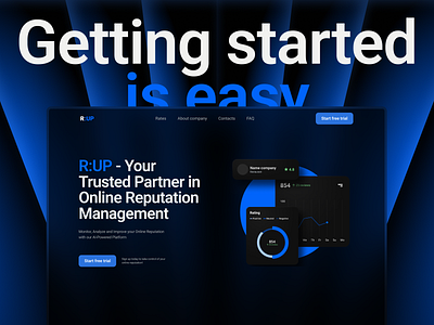 Website for startup blue branding design glass landing landingpage managment map page reputation site startup ui up ux web website