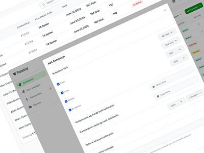 Campaign add pages dashboard design figma screendesign ui ux