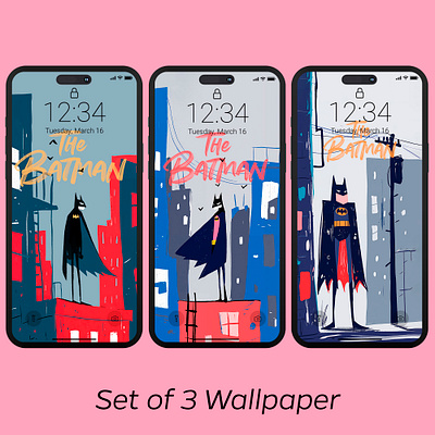 Childlike Batman Wallpaper Phone batman childlike design illustration kids drawing phone wallpaper wallpaper