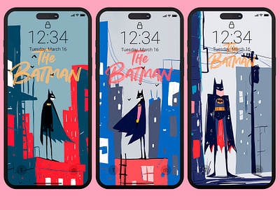 Childlike Batman Wallpaper Phone batman childlike design illustration kids drawing phone wallpaper wallpaper