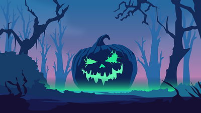 Happy Halloween! - Pumpkin art forest halloween illustration scary vector