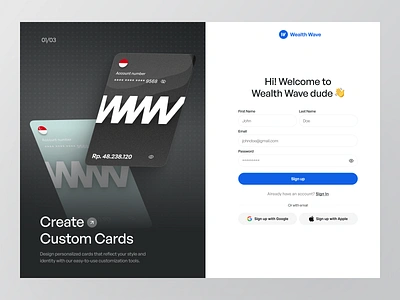 Fintech Onboarding Page app cansaas clean create account design interface log in login on boarding pages onboarding onboarding page product design register saas sign up signup ui ux web app website