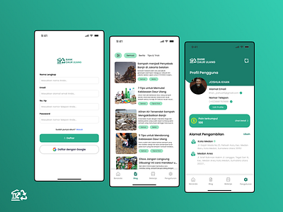 Bank DAUL - Recycling Service App app branding clean design illustration logo ui uidesign