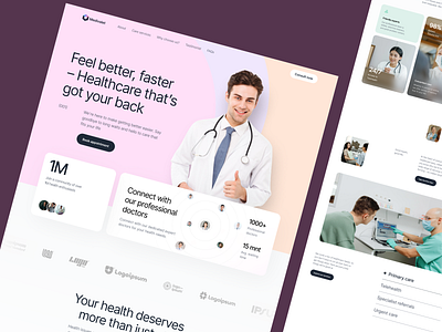 Healthcare Clinic booking care clinic company doctor elementor framer health hospital landing medical page patient profile ui webflow website wordpress