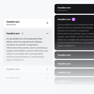 Accordion UI Component accordeon atoms autolayout component components design design system figma ui ui design ui kit user interface