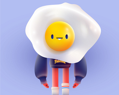 Lifestyle Poser - Illustration 3d adobe illustrator character cute egg emoji emoticon gradient illustration vector