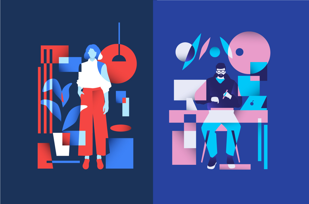 Artist vs Designer creative designer falt fashion illustration people silhouette