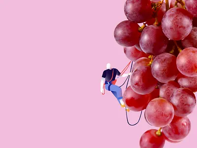 Climber climbbing concept creative flat illustration minimalist sports vector