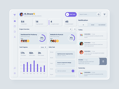 Task Flow | Tablet App v2 app branding clean design management mobile modern neumorphism productivity productivity tools service skeumorphism suarasa task time todo tracker ui user interface website