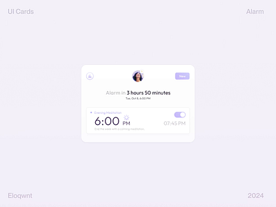 Alarm UI Design alarm animation branding call clean concept design minimalist morning motion graphics ring routine simple subtle interactions time ui cards ui design ui ux wake up web design