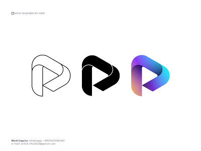 R+Play Icon ai gradient logo icon letter r logo logos logotype mark minimalist logo modern monogram play icon play logo r branding design saas symbol tech ui visual identity design web3