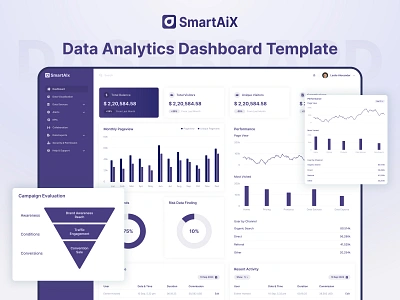 SmartAiX Data Analytics Tailwind Dashboard Template analytics bootstrap css3 dashboard data design designtocodes free one page personal portfolio smartaix tailwind dashboard ui