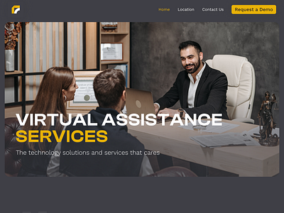 Landing Page for Virtual Assistance Service brutalist figma gray landing page services va virtual assistant web design website yellow