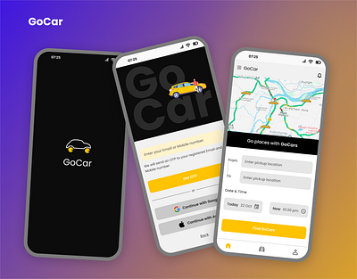 Car Ride Booking App cabbookingapp carridebookingapp design graphic design logo mobileapp mobileappdesign productdesign ui uiuxdesign userexperience userinterface