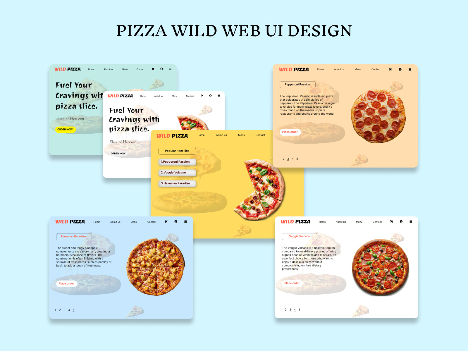 Pizza Wild - Web UI Design food ordering