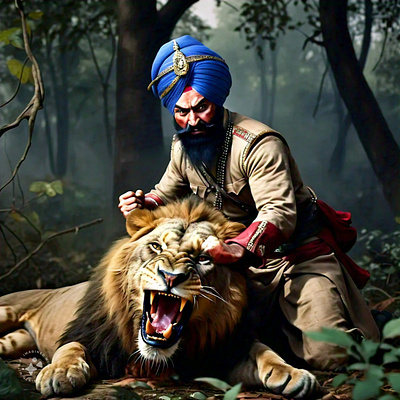 Imagination AI art ai artificial intelligence lion sikh lion