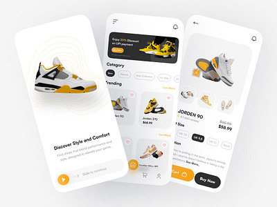 Shoes Mobile App 👟 app design graphic design ui uiux ux