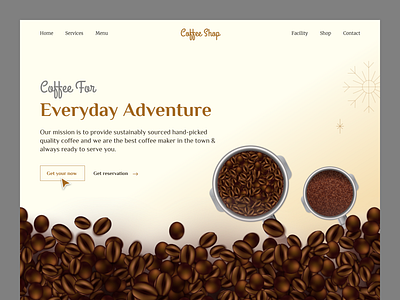 Coffeeshop hero section design cafe coffee coffee header coffeeshop food website header homepage inspiration iqra khanmohammadiqra landing page trends ui design ui trends uiux ux web web ui webdesign website