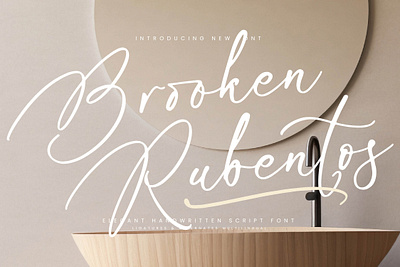 Brooken Rubentos - Elegant Handwritten Script Font style