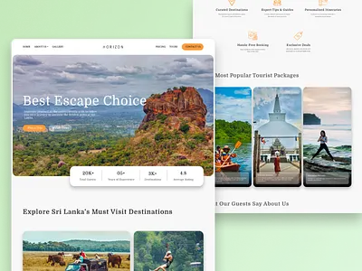 Horizon - Travel Landing Page design landing page sri lanka travel ui web design website website design