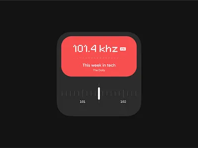 FM Radio Widget app widget fm radio minimal ui mobile ui radio widget uiux widget design
