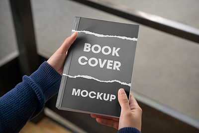 Book Cover Mockup book bookcover branding design graphic design gray hand logo mockup