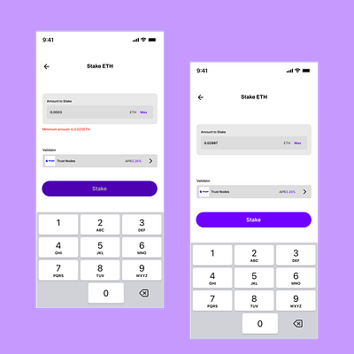 Stake pages from a Crypto App design figma product ui ux web web3