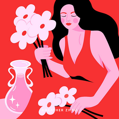 Red, 2022 digital art digital illustration fashion graphic design illustration portrait still life vector vector art woman