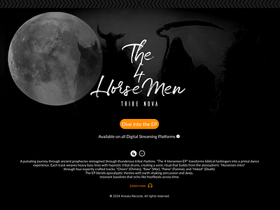 EP Landing Page Design artistpage atmospheric blackandwhite conceptual darkui digitalart eprelease landing page minimalist mobiledesign mobilefirst responsivedesign typography uidesign uiinspiration webdesign