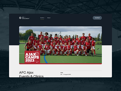 NC-Education - AFC Ajax Talent ID Football Event custom website education event page football coaching football event kids education motion graphics scroll animation sports event talent id uniko uniko studio user experience website animation website conversion website interaction