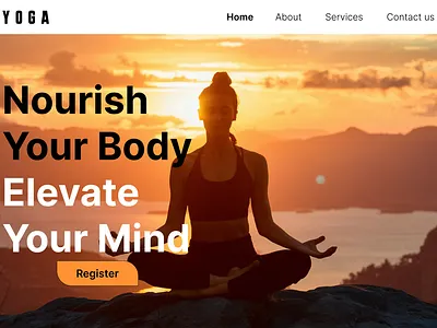 YOGA Website landing page ui design ux design website design yoga website