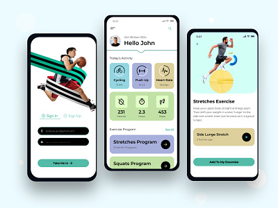 Fitness App app design best app clean design fitness app fitness tracking illustration kit logo mockup typography ui