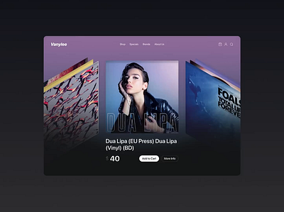 Vanylee - Vinyl Store Website animation artist ecommerce ecommerce website motion design motion graphics music store music website online shop playlist responsive shopify shopify design sound store ui motion vinyl webstore