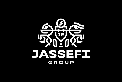 Jassefi Group. jupiter logo logotype mark sagittarius space stars