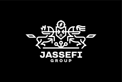 Jassefi Group. jupiter logo logotype man mark sagittarius space star woman