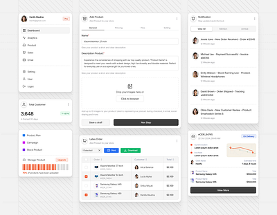 Sales - Dashboard E-commerce Component card clean dashboard design graph management money product design saas sales statistics stats table tracking ui ui component ui design uiux upload form ux design