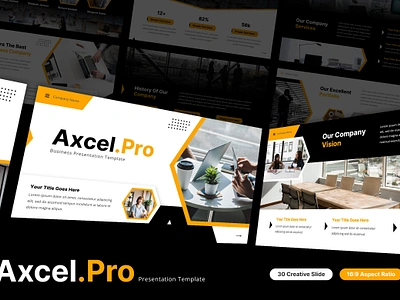 Axcel.Pro - Business PowerPoint Template agency business clean company corporate creative design modern pitchdeck powerpoint presentation typography unique