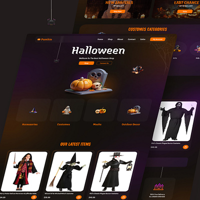 "Halloween" website for customes figma halloween motion ui uiux website