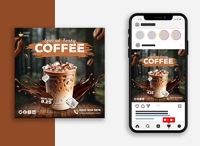 Coffee social media post design dribbbleshots