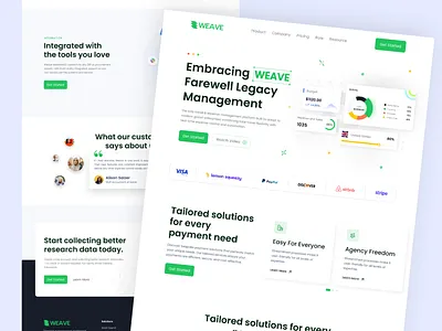 Financial - Landing Page banking clean design designer finance financial fintech landing page money saas saas website startup ui uidesign uxdesign wallet weave web design website website design