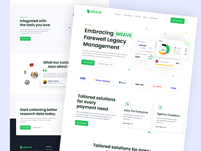Financial - Landing Page banking clean design designer finance financial fintech landing page money saas saas website startup ui uidesign uxdesign wallet weave web design website website design