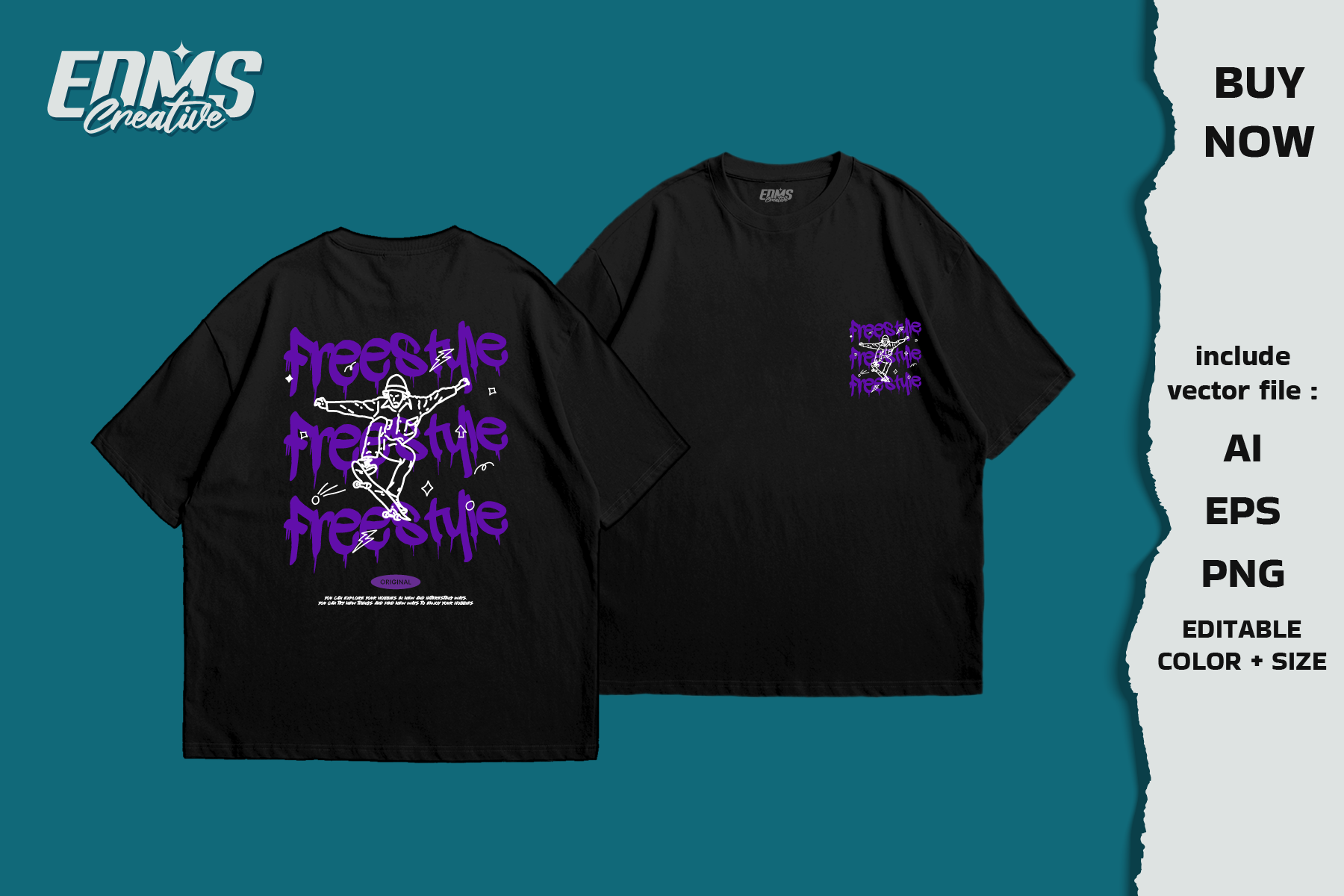 Example of Typography Streetwear T Shirt Design