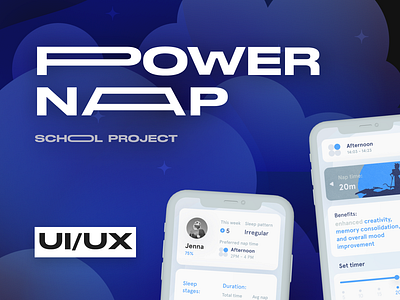 Power nap energy figma mobile app school work sleep ui