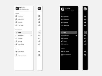 Minimal Sidebar Navigation branding components dark dashboard designer dribbble figma google light navigation menu sidebar ui ui design ui ux