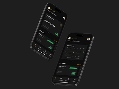 Investa - Mobile Investment App app app investment app wealth crypto design gold graphic design investment investment app investment dashboard investment value ios plan performance plan value total plan trading ui wealth