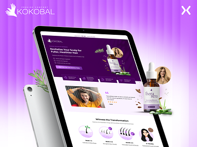 Hair Serum Landing Page branding design dribbble shot hair serum hair serum landing page landing page design landingpage lead generation product landing page ui ux