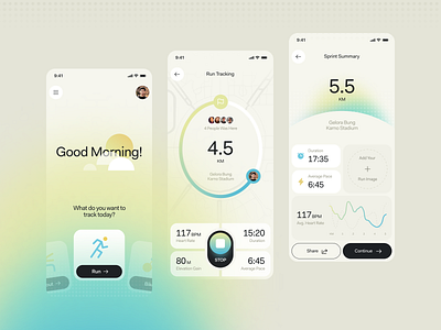 Sporter - Sport Tracker App app clean design fitness gradient sport app sport tracker ui user interface ux